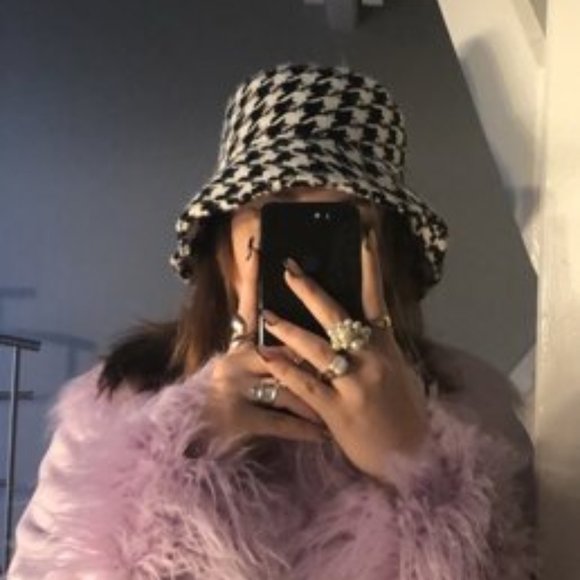 Houndstooth Bucket Hat black - Picture 3 of 11